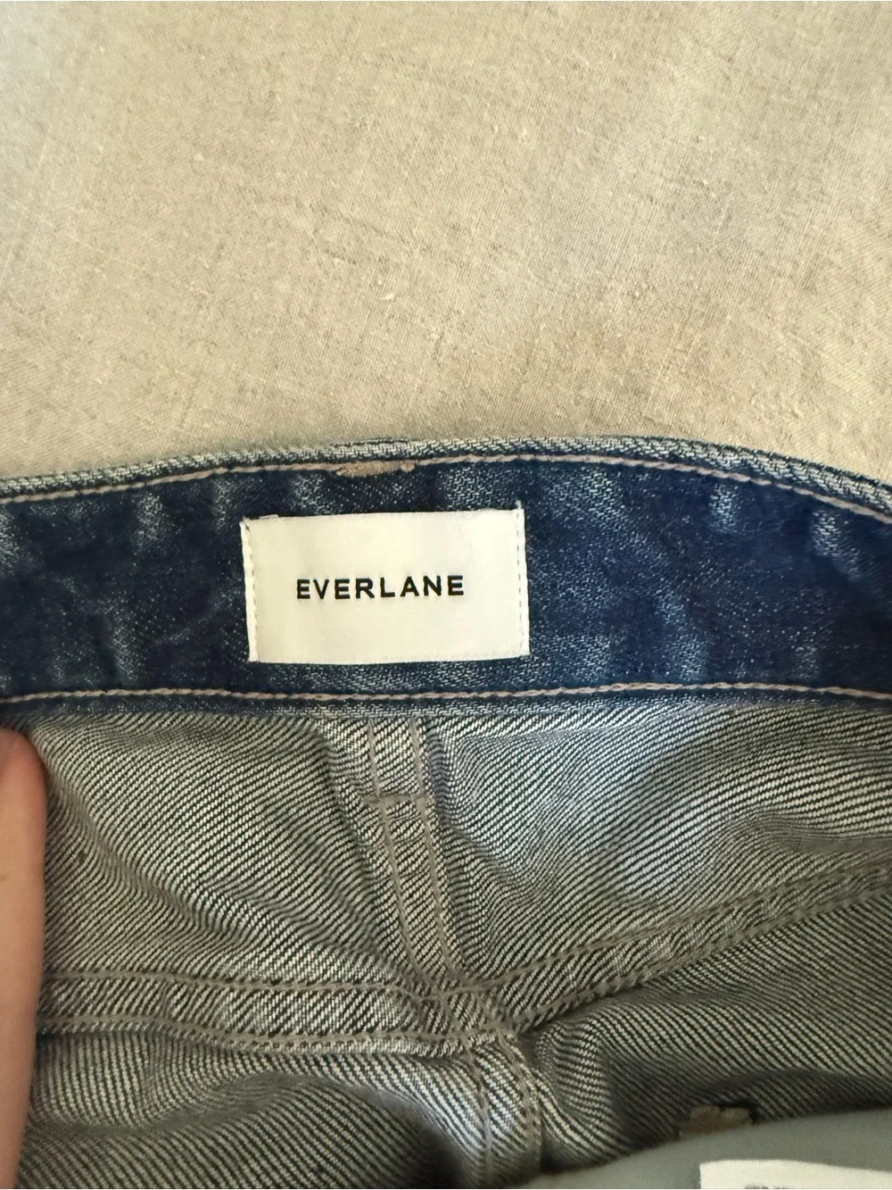 Everlane the long denim short in indigo